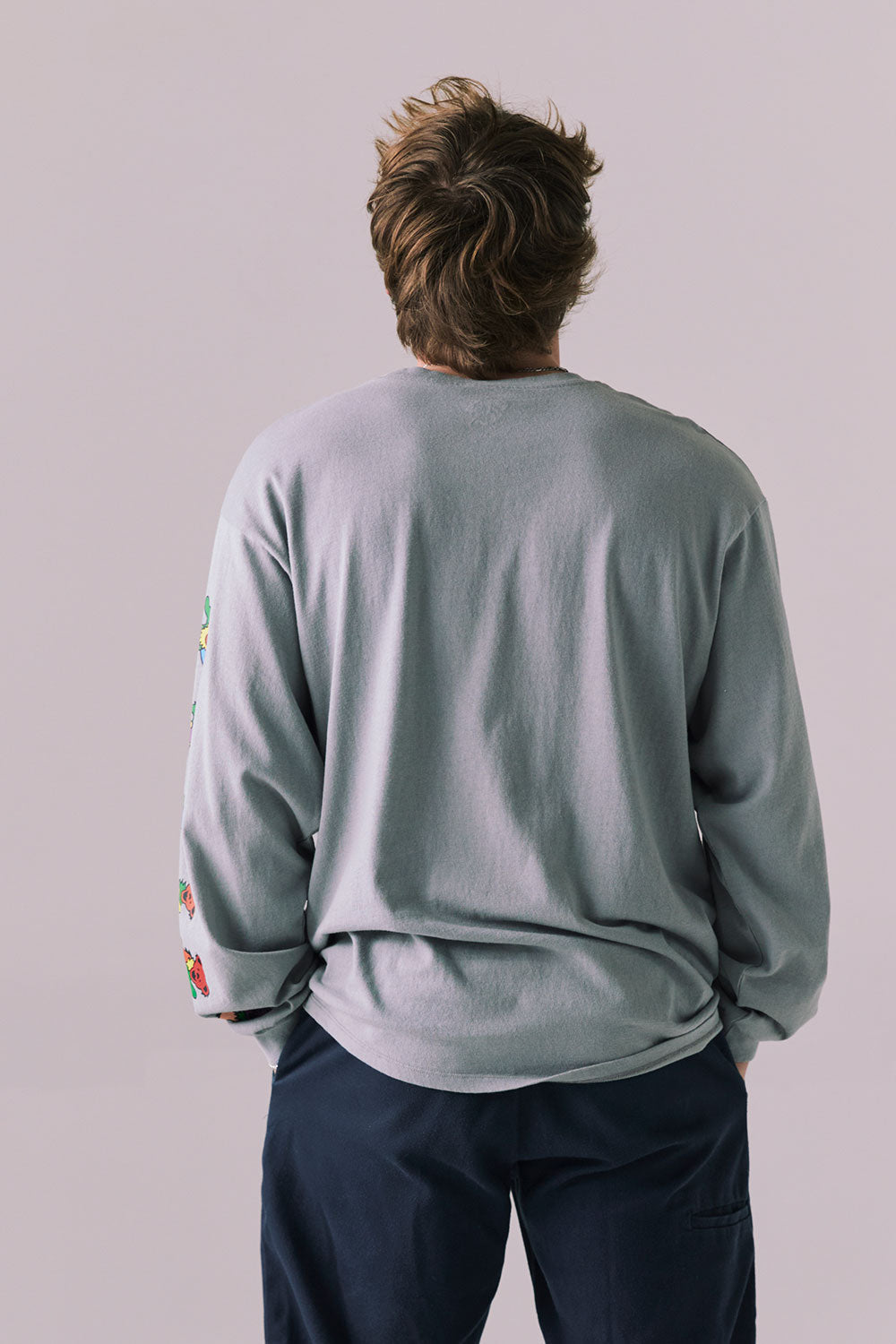 Grateful Dead Stealie Long Sleeve – Silver Grey Rainbow Skull Graphic Tee