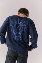 Grateful Dead Stealie Skull Long Sleeve – Dark and Stormy Blue Graphic Tee