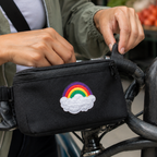 Fun Rainbow Sky Patch shown in a street-style lifestyle setting