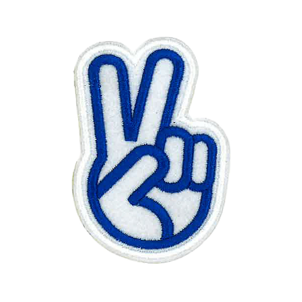 Peace Hand Sign Patch 3" X 2" product flat on white background