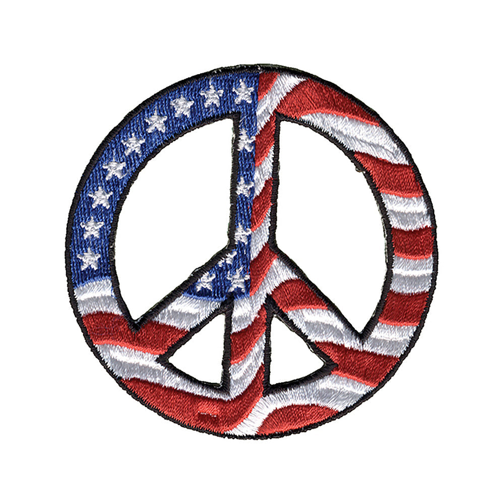 USA Peace Sign Patch 3" X 3" product flat on white background