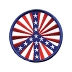 USA Spiral Peace Sign Patch 3" X 3" product flat on white background