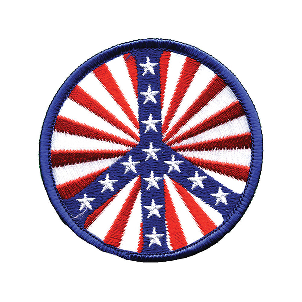 USA Spiral Peace Sign Patch 3" X 3" product flat on white background
