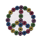 Flower Peace Sign Patch 3" X 3" product flat on white background