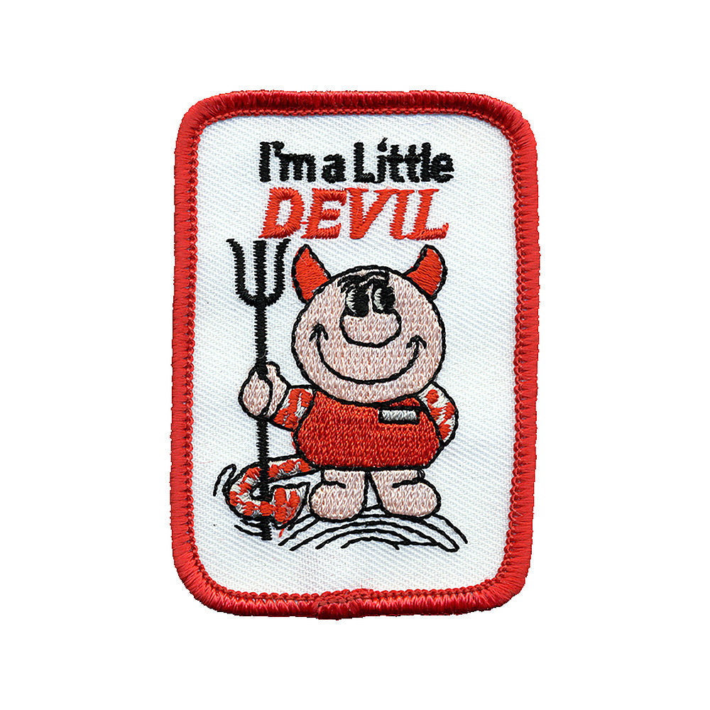 Little Devil Patch 2 3/4" X 2" product flat on white background