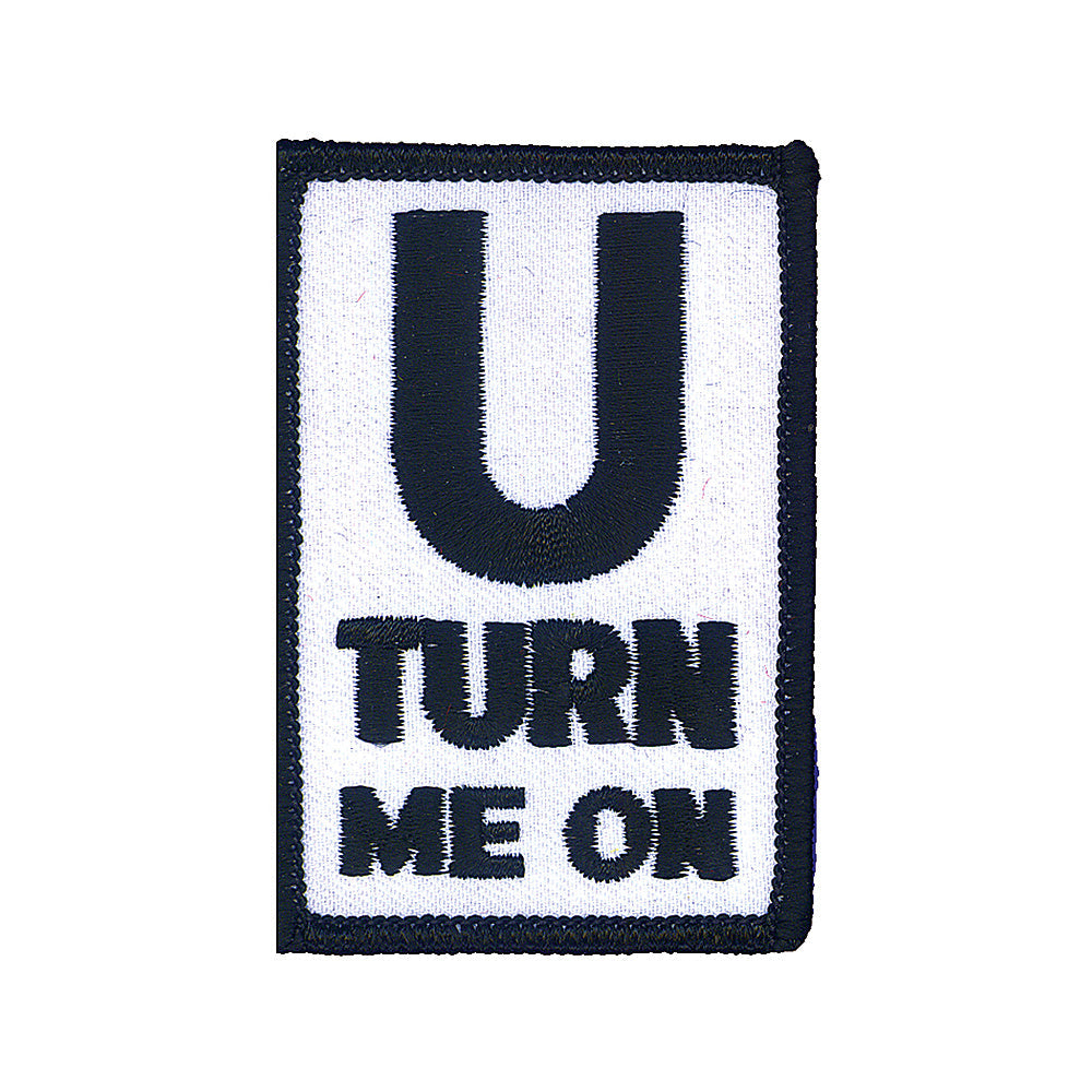 U Turn Me On Patch 2 3/4" X 2" product flat on white background