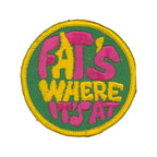 Fat's Where It's At  Patch 3" X 3" product flat on white background