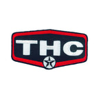 THC Lone Star Patch featuring a black, white, and red embroidered Texas-inspired badge with a Lone Star emblem