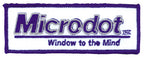 THC Microdot Patch featuring a purple and white embroidered Window to the Mind graphic on a slim rectangular patch