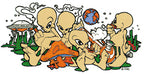 THC Alien Posse sticker with cartoon aliens in desert scene with smoke and psychedelic details