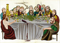 THC Last Session sticker with parody dinner scene and cannabis themed artwork